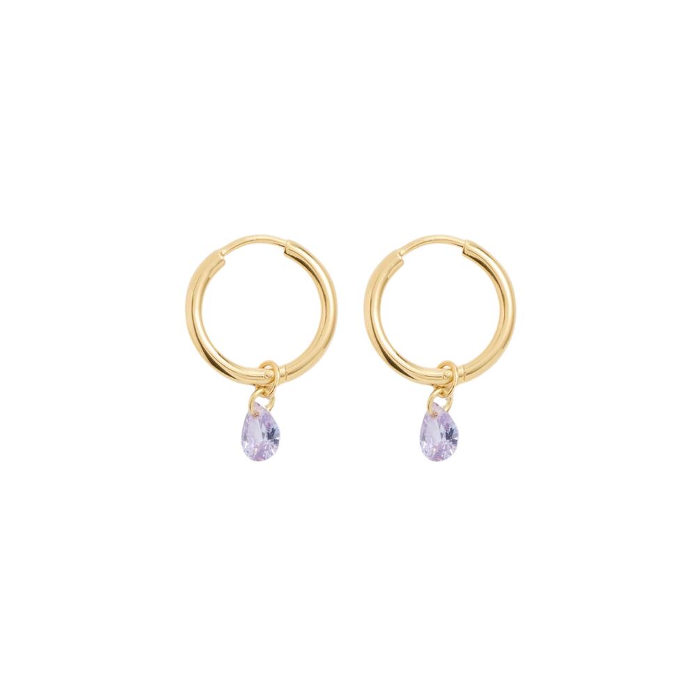 COMPLETEDWORKS Cubic Zirconia & Gold Vermeil Hoop Earrings